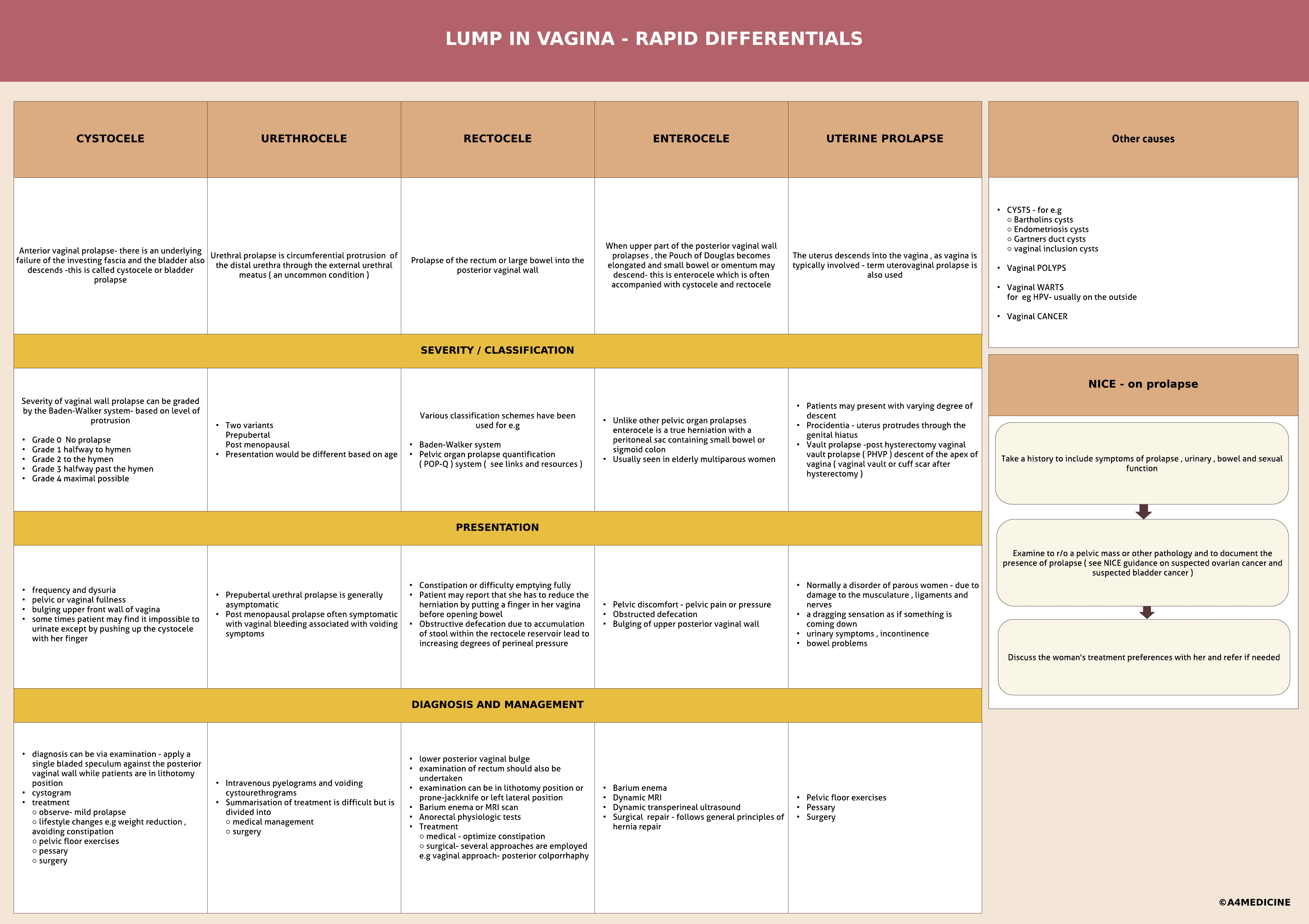 Vaginal lumps- rapid differentials